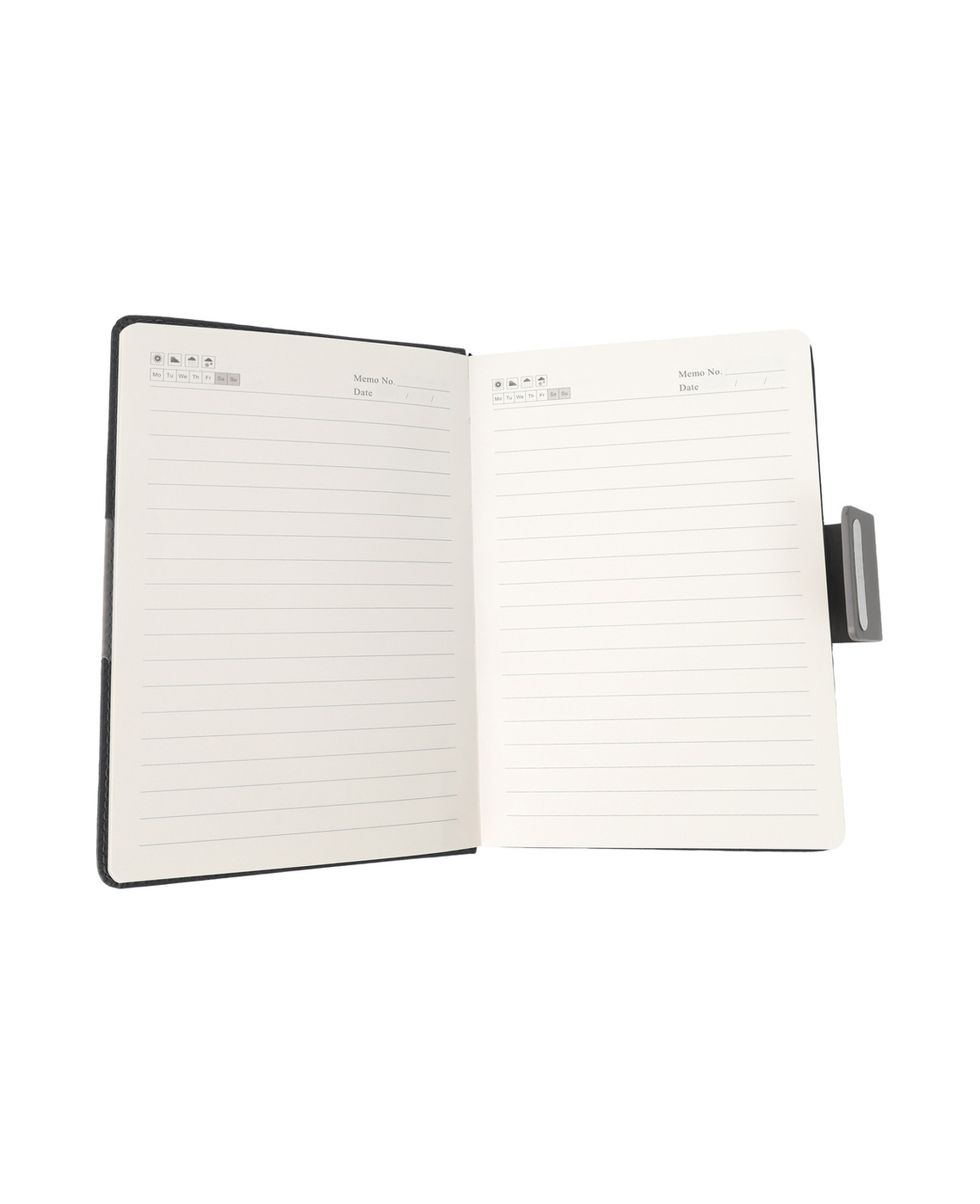 A5 PU Fabric Notebook – 100 Sheets with Magnetic Closure & Silver Plate